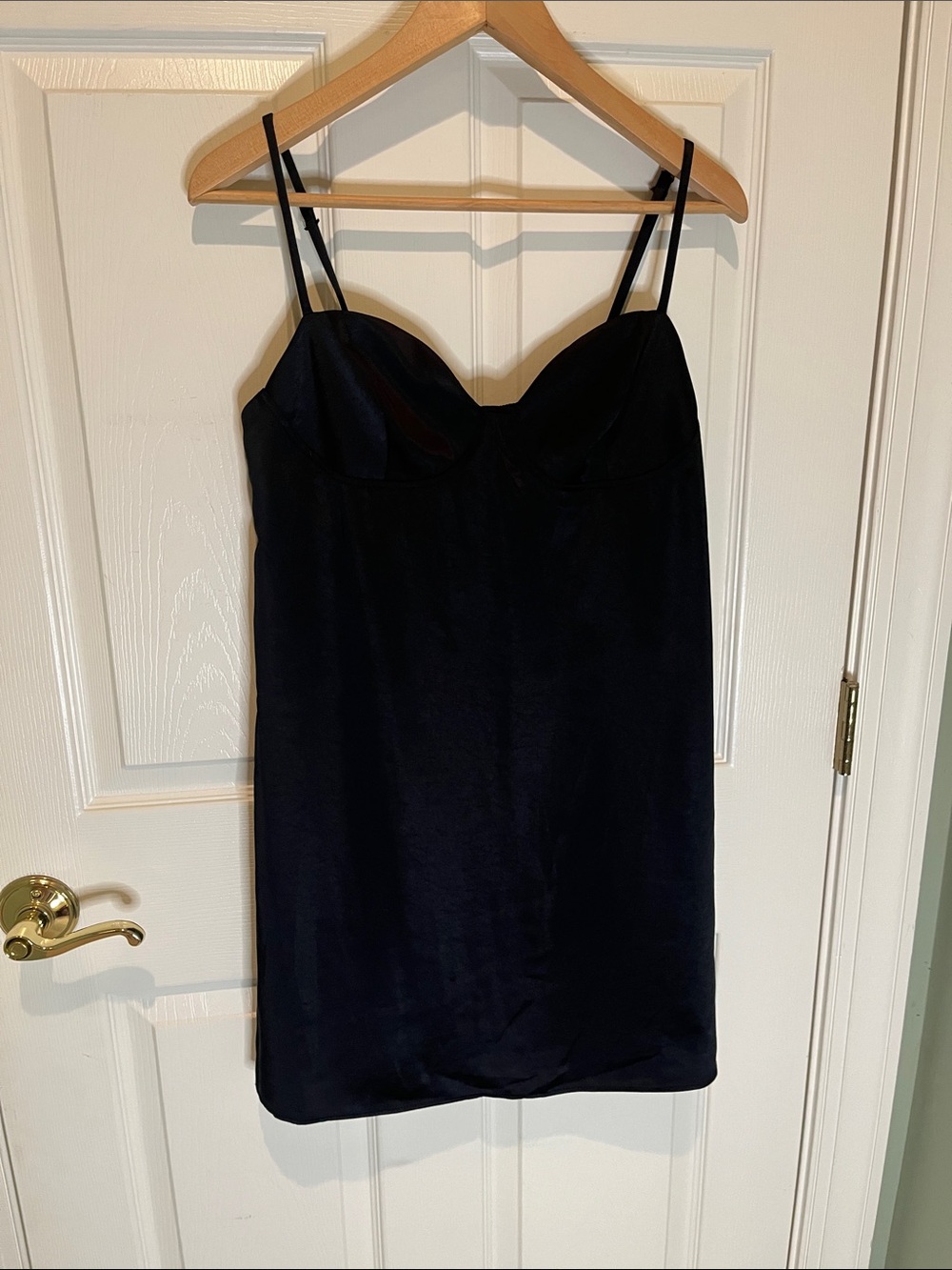wild fable Black Satin Slip with Spaghetti Straps